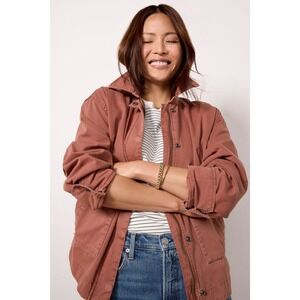 Pistola Utility Shacket in Spice Brown 100% Cotton Oversized Jacket Size XS
